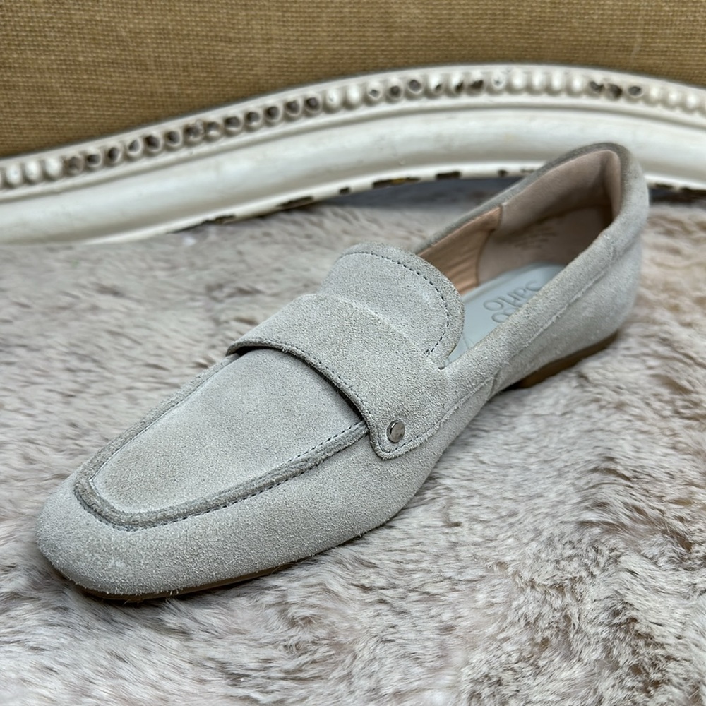 Franco Sarto Light Gray Suede Driving Loafers - Picture 2 of 16